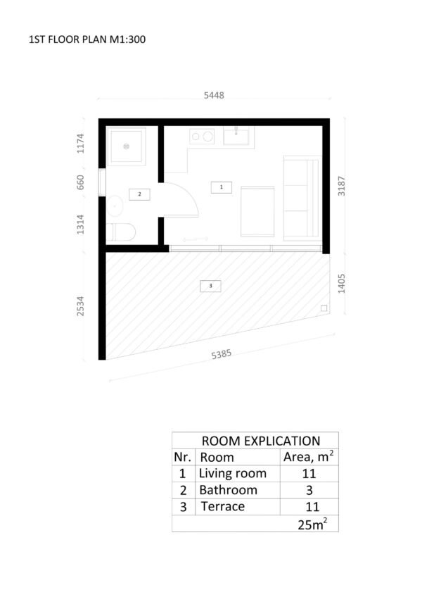 Attefallshus Byggsats Dakar, 25 m²