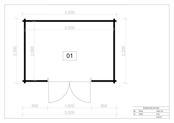 Förråd Byggsats Orton, 6 m²