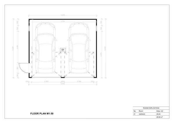 Isolerat Dubbelgarage Falmouth, 28 m²