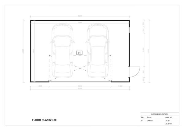 Isolerat Dubbelgarage Trelan, 38 m²