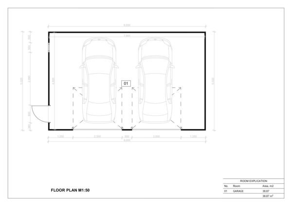 Isolerat Dubbelgarage Varfell, 38 m²