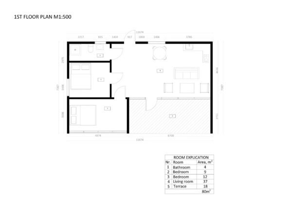 Modulhus Villa Tallinn, 80 m²