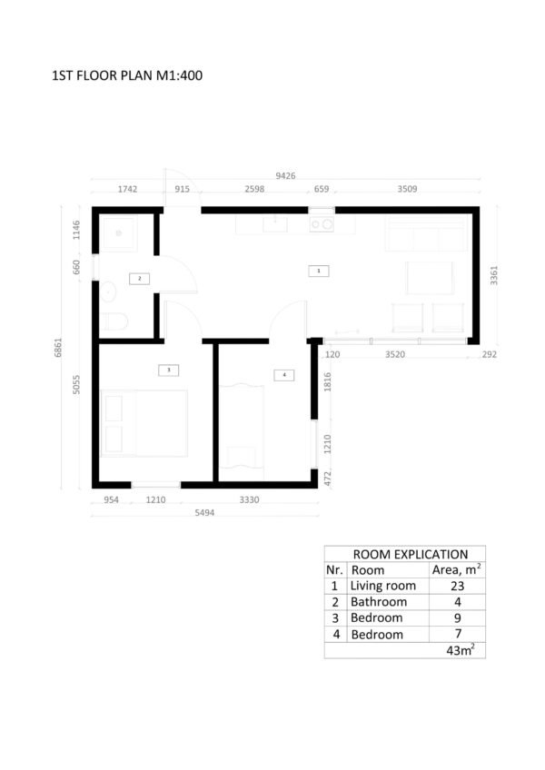 SIP Attefallshus Med Loft Amsterdam, 43 m²