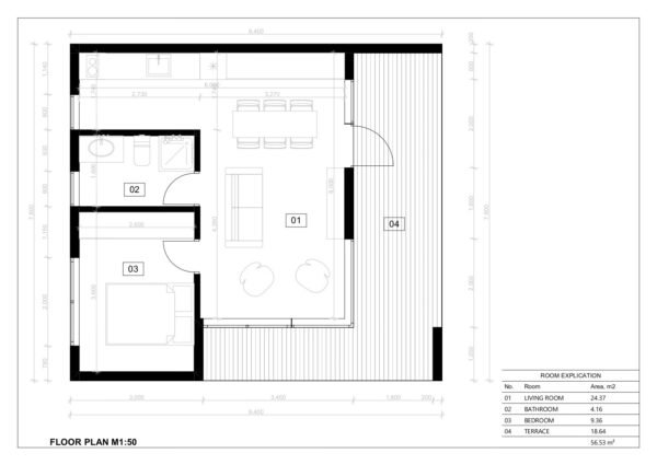 SIP Isolerad Attefallshusu Wooler, 56 m²