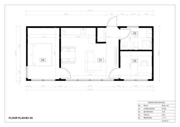 SIP Attefallshus Byggsats Kiel, 47 m²