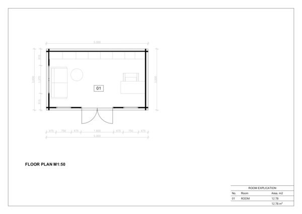 Timmerstuga 44mm Trondheim, 15 m²