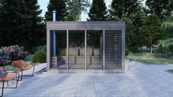 Outdoor Sauna Anthracite, 2×4, 8 m² 4
